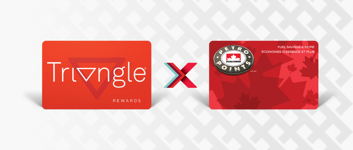 A Triangle Rewards card and a Petro Points card