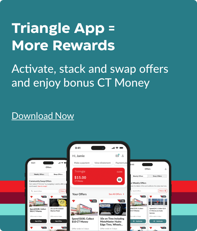 Triangle App = More Rewards Activate, stack and swap offers and enjoy bonus CT Money
